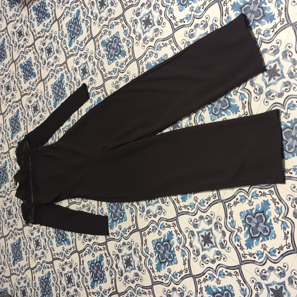 Fashion Nova Black Mesh Jumpsuit Size S